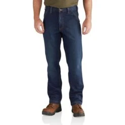 CARHARTT Men's 102808 Rugged Flex Relaxed Fit Utility Jeans, Extended Sizes -Iron Stride Men Shop 2089819 473 alt2