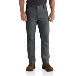 CARHARTT Men's 102821 Rugged Flex Straight Fit Canvas 5-Pocket Tapered Work Pants -Iron Stride Men Shop 2089820 004 alt2