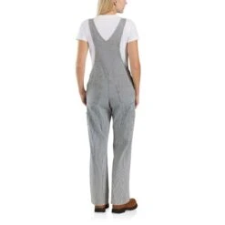 CARHARTT Women's 103042 Relaxed Fit Denim Railroad Stripe Bib Overall 11 CARHARTT Women's 103042 Relaxed Fit Denim Railroad Stripe Bib Overall -Iron Stride Men Shop 2089821 476 alt3