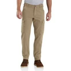 CARHARTT Men's 103574 Rugged Flex Relaxed Fit Canvas Cargo Work Pants -Iron Stride Men Shop 2089837 205 alt2