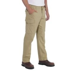 CARHARTT Men's 103574 Rugged Flex Relaxed Fit Canvas Cargo Work Pants -Iron Stride Men Shop 2089837 205 alt4