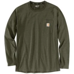 CARHARTT Men's 104617 Force Relaxed Fit Midweight Long-Sleeve Pocket Tee, Extended Sizes