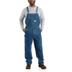 CARHARTT Men's 104672 Loose Fit Denim Bib Overalls -Iron Stride Men Shop 2089880 032 alt2