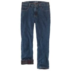 CARHARTT Men's 104942 Relaxed Fit Flannel-Lined 5-Pocket Jeans, Extended Sizes
