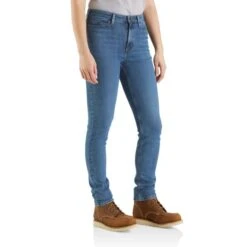 CARHARTT Women's 105105 Rugged Flex Slim Fit Tapered High Rise Jean -Iron Stride Men Shop 2089920 443 alt5