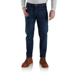 CARHARTT Men's 105172 Flame Resistant Rugged Flex Relaxed Fit 5-Pocket Tapered Jeans -Iron Stride Men Shop 2089922 456 alt2