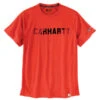 CARHARTT Men's 105203 Force Relaxed Fit Midweight Short-Sleeve Block Logo Graphic Tee, Extended Sizes